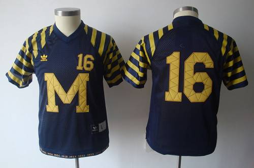 Wolverines #16 Denard Robinson Blue Under The Lights Stitched Youth NCAA Jersey - Click Image to Close